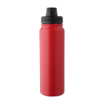 Dubbelwandige RVS drinkfles met dop die als telefoonhouder dient 800ml kleur rood eerste weergave