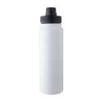 Dubbelwandige RVS drinkfles met dop die als telefoonhouder dient 800ml kleur wit eerste weergave