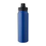 Dubbelwandige RVS drinkfles met dop die als telefoonhouder dient 800ml kleur ultramarijn blauw eerste weergave