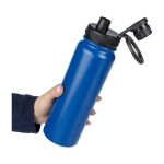 Dubbelwandige RVS drinkfles met dop die als telefoonhouder dient 800ml tweede weergave