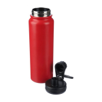 Dubbelwandige RVS drinkfles met dop die als telefoonhouder dient 800ml achtste weergave