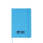 Duurzaam RPET notitieboek A5 hardcover met gelinieerde pagina’s kleur lichtblauw met jouw bedrukking