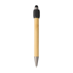2-in-1 bamboe pen met touchfunctie en spinner blauwschrijvend kleur zwart eerste weergave