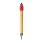 2-in-1 bamboe pen met touchfunctie en spinner blauwschrijvend kleur rood eerste weergave