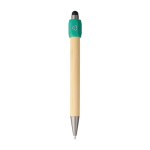 2-in-1 bamboe pen met touchfunctie en spinner blauwschrijvend tweede weergave