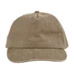 5-panel pet in diverse kleuren met stonewashed effect 240 g/m2 kleur khaki eerste weergave