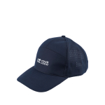 Polyester pet met ventilatiegaatjes aan de achterkant kleur blauw met jouw bedrukking