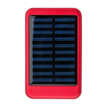 Zonne-energie powerbank van aluminium met gekleurde randen 4.000 mAh kleur rood eerste weergave