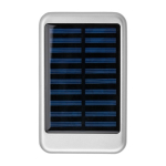 Zonne-energie powerbank van aluminium met gekleurde randen 4.000 mAh kleur zilver eerste weergave