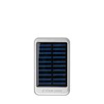 Zonne-energie powerbank van aluminium met gekleurde randen 4.000 mAh kleur zilver met jouw bedrukking
