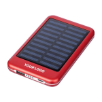Zonne-energie powerbank van aluminium met gekleurde randen 4.000 mAh tiende weergave