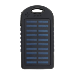 Zonne-energie powerbank met zaklamp aan de zijkant 4.000 mAh kleur zwart eerste weergave