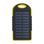 Zonne-energie powerbank met zaklamp aan de zijkant 4.000 mAh kleur geel eerste weergave