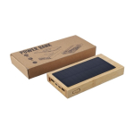 Zonne-energie powerbank van bamboe 10.000 mAh met indicatorlampje zesde weergave