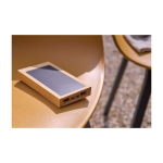 Zonne-energie powerbank van bamboe 10.000 mAh met indicatorlampje zevende weergave