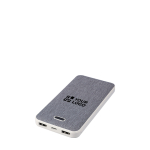 Rechthoekige powerbank van gerecycled plastic en RPET 10.000 mAh kleur wit met jouw bedrukking
