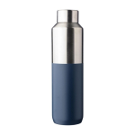 RVS gerecyclede drinkfles 600ml met zilverkleurige dop kleur blauw eerste weergave
