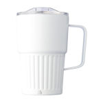 Take-away mok met handvat van gerecycled RVS 450ml kleur wit eerste weergave