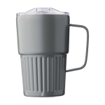 Take-away mok met handvat van gerecycled RVS 450ml kleur grijs eerste weergave