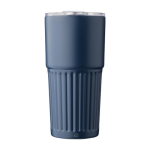 Thermosbeker van gerecycled RVS 500ml met schuifdeksel kleur blauw eerste weergave