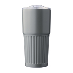 Thermosbeker van gerecycled RVS 500ml met schuifdeksel kleur grijs eerste weergave