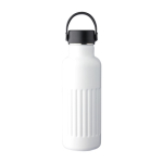 Drinkfles van gerecycled RVS met draaglus aan de dop 500ml kleur wit eerste weergave