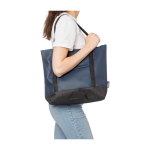Waterbestendige schoudertas met voorvak kleur blauw derde weergave