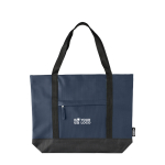 Waterbestendige schoudertas met voorvak kleur blauw met jouw bedrukking
