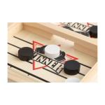 Tafelhockeyspel van hout met 10 ronde schijfjes zesde weergave