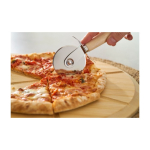 Bamboe pizzaplank met snijhulplijnen, snijder en spatel