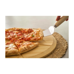 Bamboe pizzaplank met snijhulplijnen, snijder en spatel
