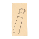 Rechthoekige sleutelhanger van zink met denim detail vijfde weergave