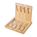 Set van 4 kaasbestekken van RVS met houten handvatten eerste weergave
