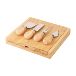 Set van 4 kaasbestekken van RVS met houten handvatten vijfde weergave