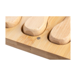 Set van 4 kaasbestekken van RVS met houten handvatten zesde weergave