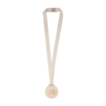 Houten medaille met katoenen koord en veiligheidssluiting tweede weergave