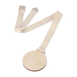 Houten medaille met katoenen koord en veiligheidssluiting derde weergave