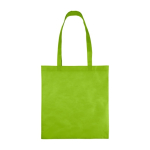Non-woven tas van gerecycled materiaal 80 g/m² met gelaste hengsels kleur lichtgroen eerste weergave