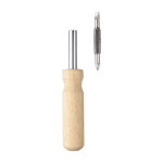 Schroevendraaier met 4 verwisselbare magnetische bits in het handvat derde weergave
