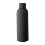 Drinkfles van gerecycled RVS met rubberen coating 500ml kleur zwart eerste weergave