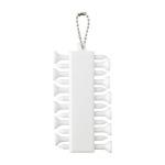 Set van 12 golftees van gerecycled plastic met metalen koord kleur wit eerste weergave