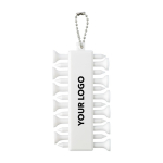Set van 12 golftees van gerecycled plastic met metalen koord tweede weergave