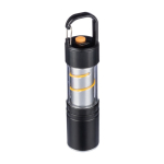 COB zaklamp van aluminium met 3 lichtfuncties en karabijnhaak eerste weergave