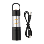 COB zaklamp van aluminium met 3 lichtfuncties en karabijnhaak tweede weergave