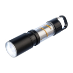 COB zaklamp van aluminium met 3 lichtfuncties en karabijnhaak zevende weergave