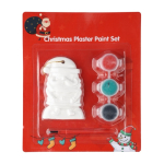 Gipsen kerstmanhanger om te schilderen met 3 acrylverfkleuren kleur meerkleurig eerste weergave
