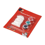 Gipsen kerstmanhanger om te schilderen met 3 acrylverfkleuren derde weergave