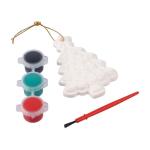 Kerstboom knutselset van gips met 3 acrylverven zesde weergave