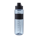 Plastic drinkfles met dubbele sluiting in de dop 900ml kleur zwart eerste weergave