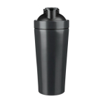 Shaker van gerecycled roestvrij staal met metalen mengbal 750ml kleur zwart eerste weergave